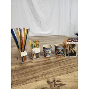 Lot Of Vintage Par-t-frills, Stir Sticks, Tiki Shot Glasses And More Vintage...